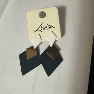 Lovisa- Blue and Gold Geometric Earrings